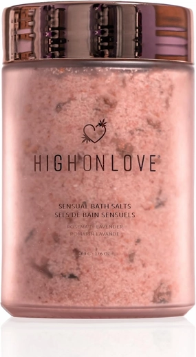 HIGHONLOVE Bath Salts, Spa Bath Crystals, Aromatherapy Bath Salts, Relaxing Bath Gifts for Women, Pink & Epsom Salt Blend (Rosemary Lavender)