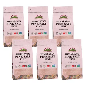 Himalayan Chef 100% Natural Himalayan Pink salt, Fine Grains Bag, Incredible Taste - 1 LBS Each | Pack of 6