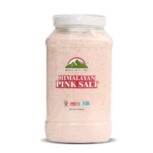Himalayan Chef Himalayan Pink Salt - 5 lbs Fine Grain Plastic Jar - 100% Natural and Pure Gourmet Crystal - Contains 84 Essential Minerals | Kosher and Vegan Certified