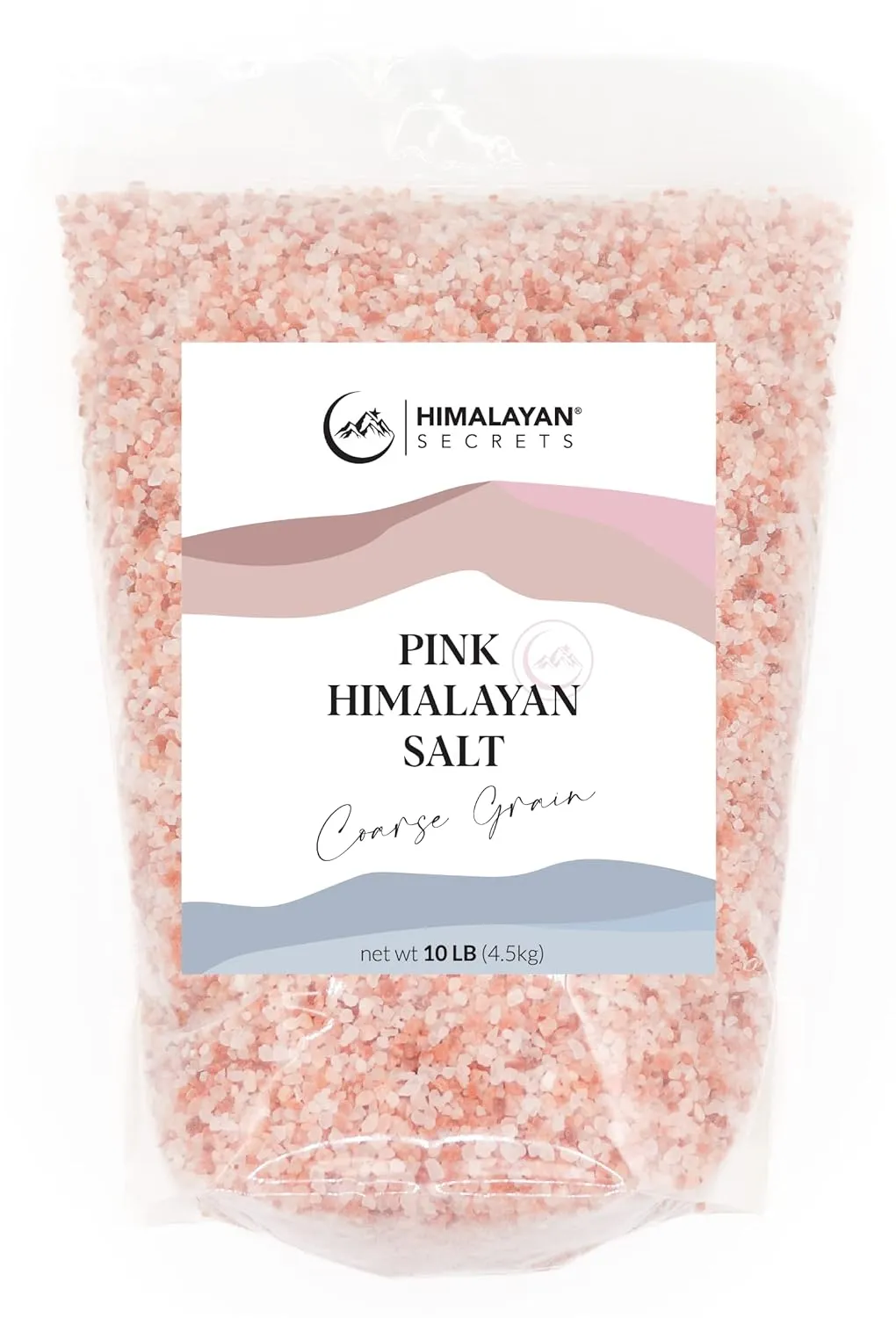 Himalayan Secrets Pink Rock Salt - 10LB - Coarse, Fine, Powder Grain Bulk Size - 100% Natural & Unrefined (Coarse (2-3mm))