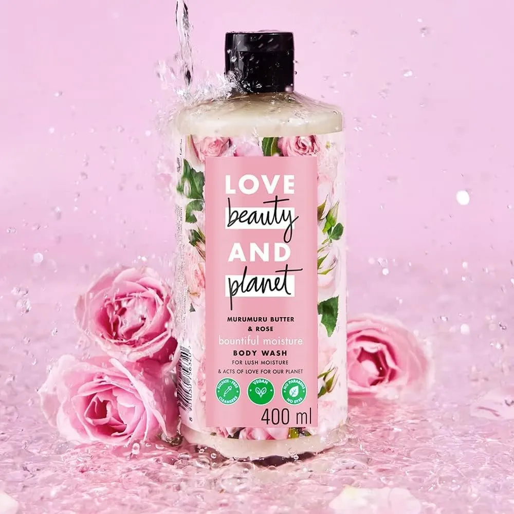 HN Lovee Beautty and Planet Murumuru Butter and Rose Moisturising Body Wash|Crème Shower Gel for Soft Skin,[200ml] ||