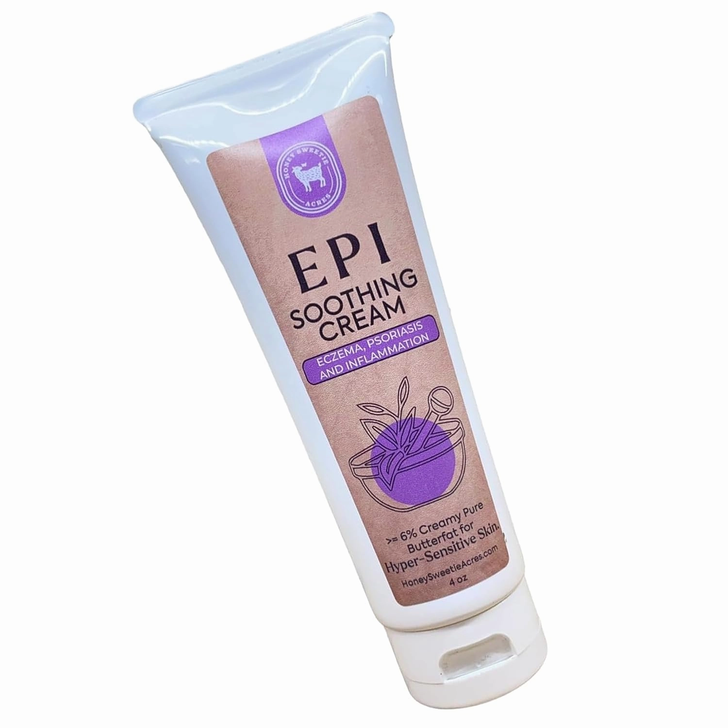 Honey Sweetie Acres Fresh Off The Goat All-Natural 4 Ounce EPI Lotion is a cruelty-free, handmade lotion that hydrates and moisturizes - Made in the USA