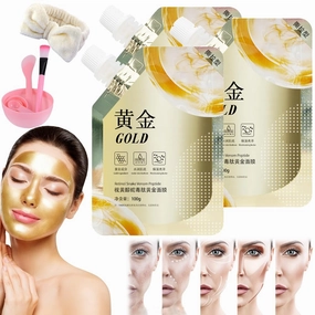 Huasurv Gold Mask, Gold Peel off Mask, Chinese Golden Peel off Mask, Retinol Snake Venom Gold Mask, 24k Gold Face Mask Peel Off,Anti-Aging Gold Face Mask for Moisturizing Skin (3PCS)