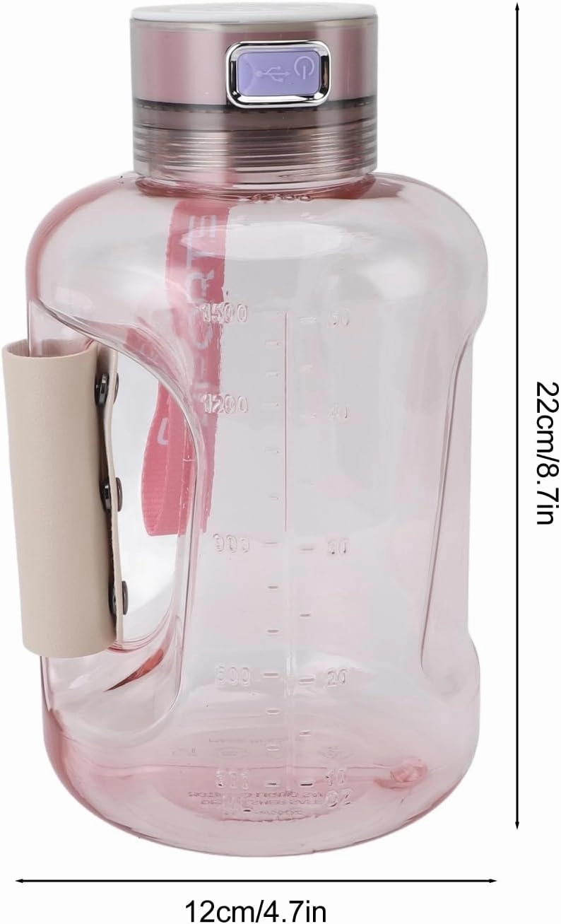 Hydrogen Water Bottle 1.5L Portable Hydrogen Water Machine High Capacity Hydrogen Rich Water Generator Sports Water Bottle (Pink)