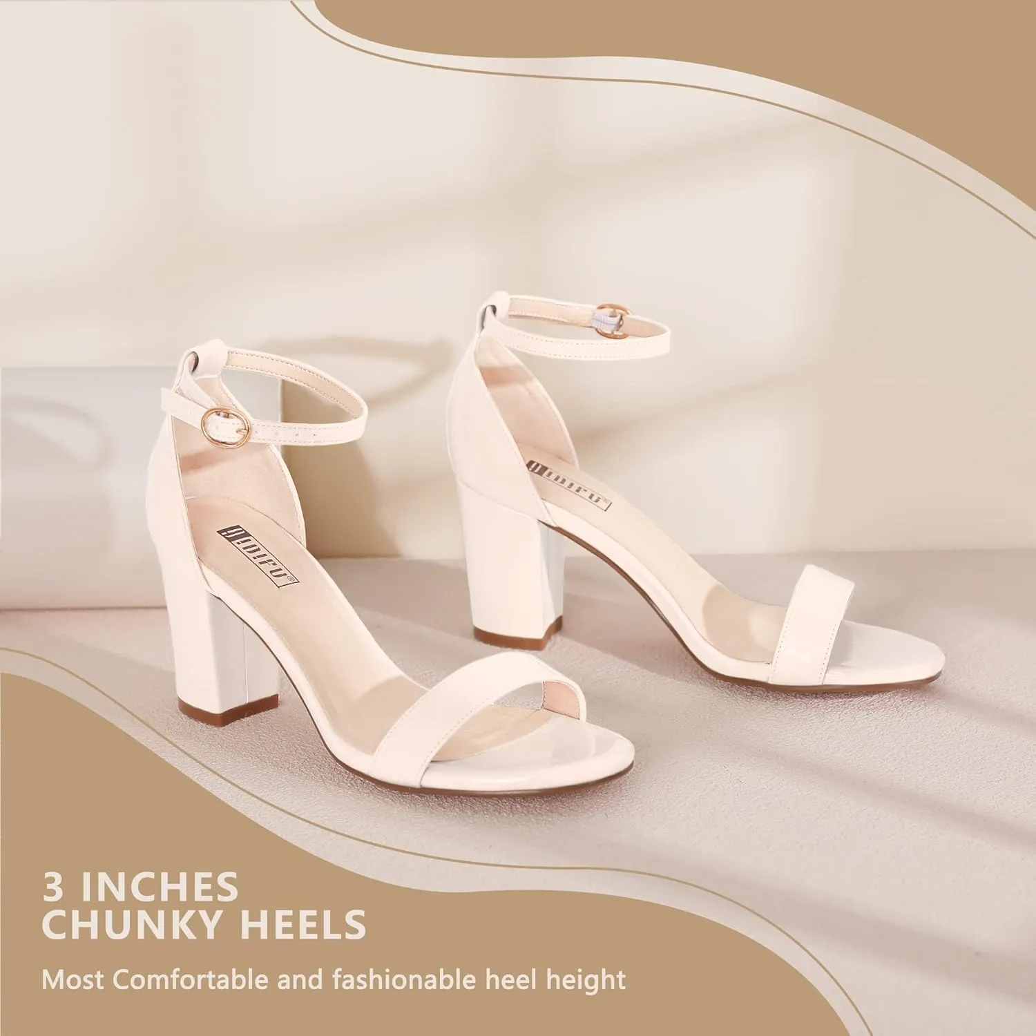 IDIFU Women's 3 Inch Heel Sandals for Women