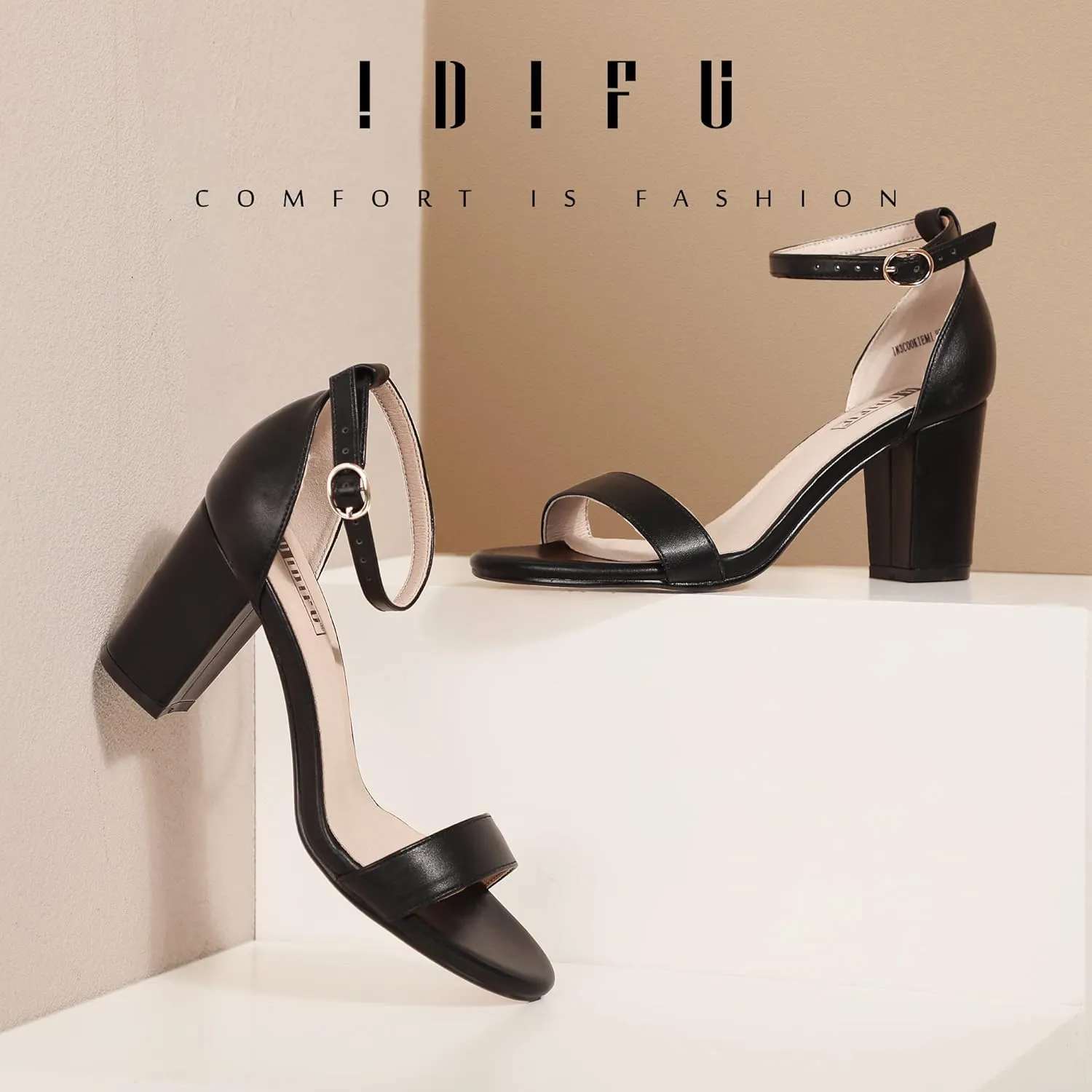 IDIFU Women's 3 Inch Heel Sandals for Women