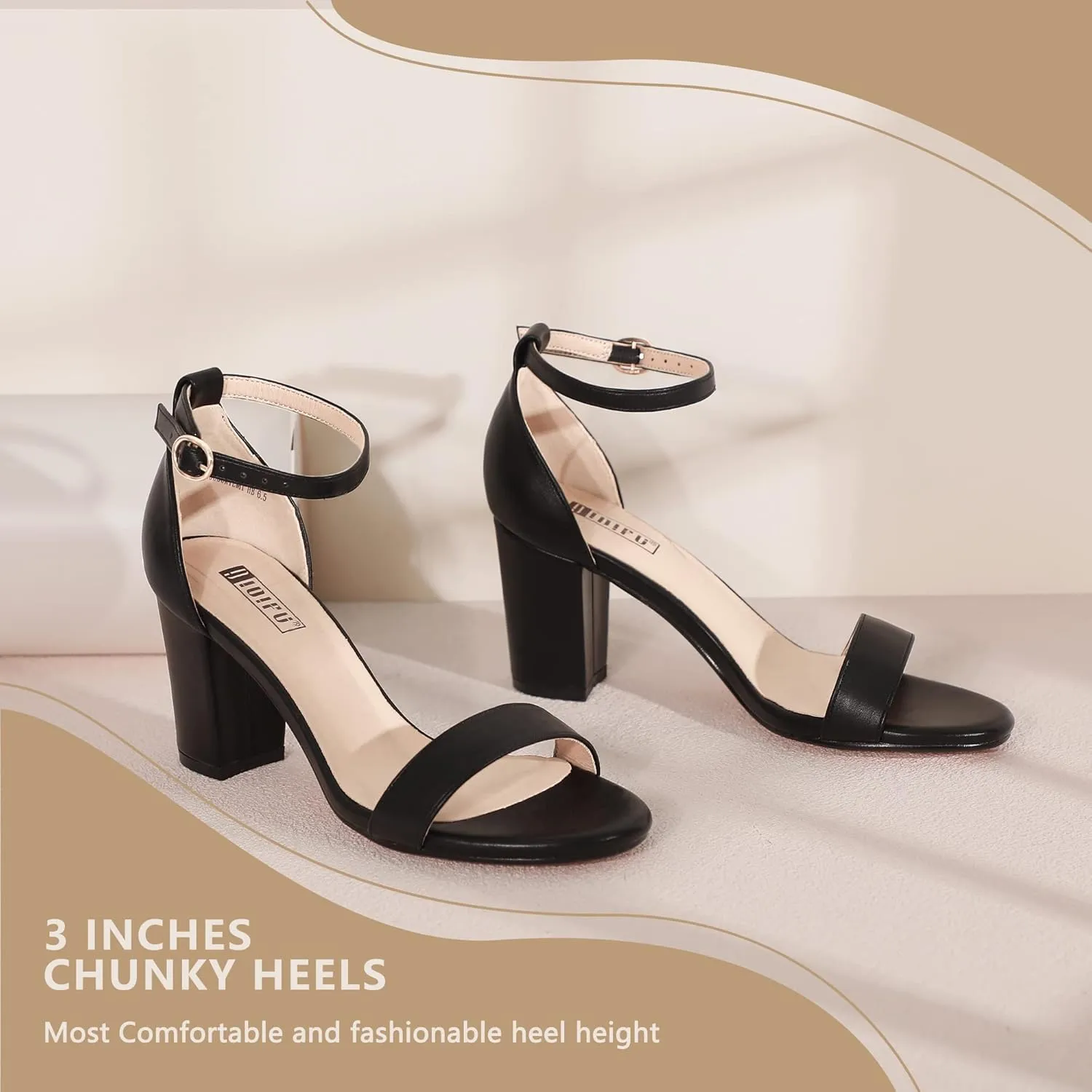 IDIFU Women's 3 Inch Heel Sandals for Women