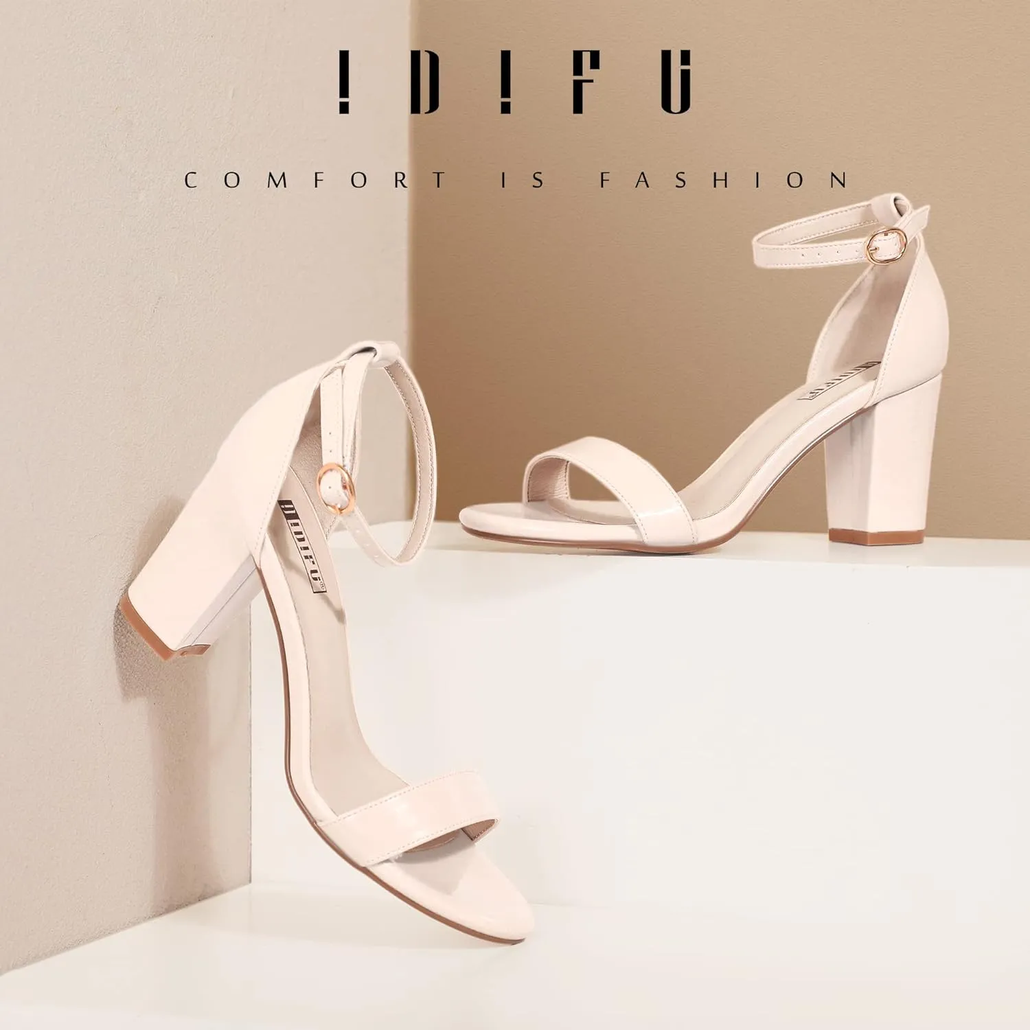 IDIFU Women's 3 Inch Heel Sandals for Women