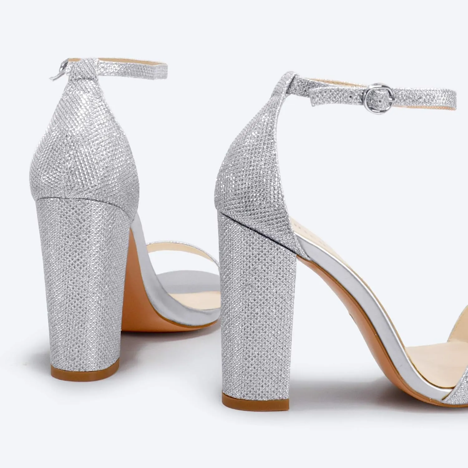 IDIFU Women's IN4 Cookie-HI Chunky High Heel Sandals Open Toe Ankle Strap Wedding Bridal Prom Dress Shoes For Women Bride Bridesmaid