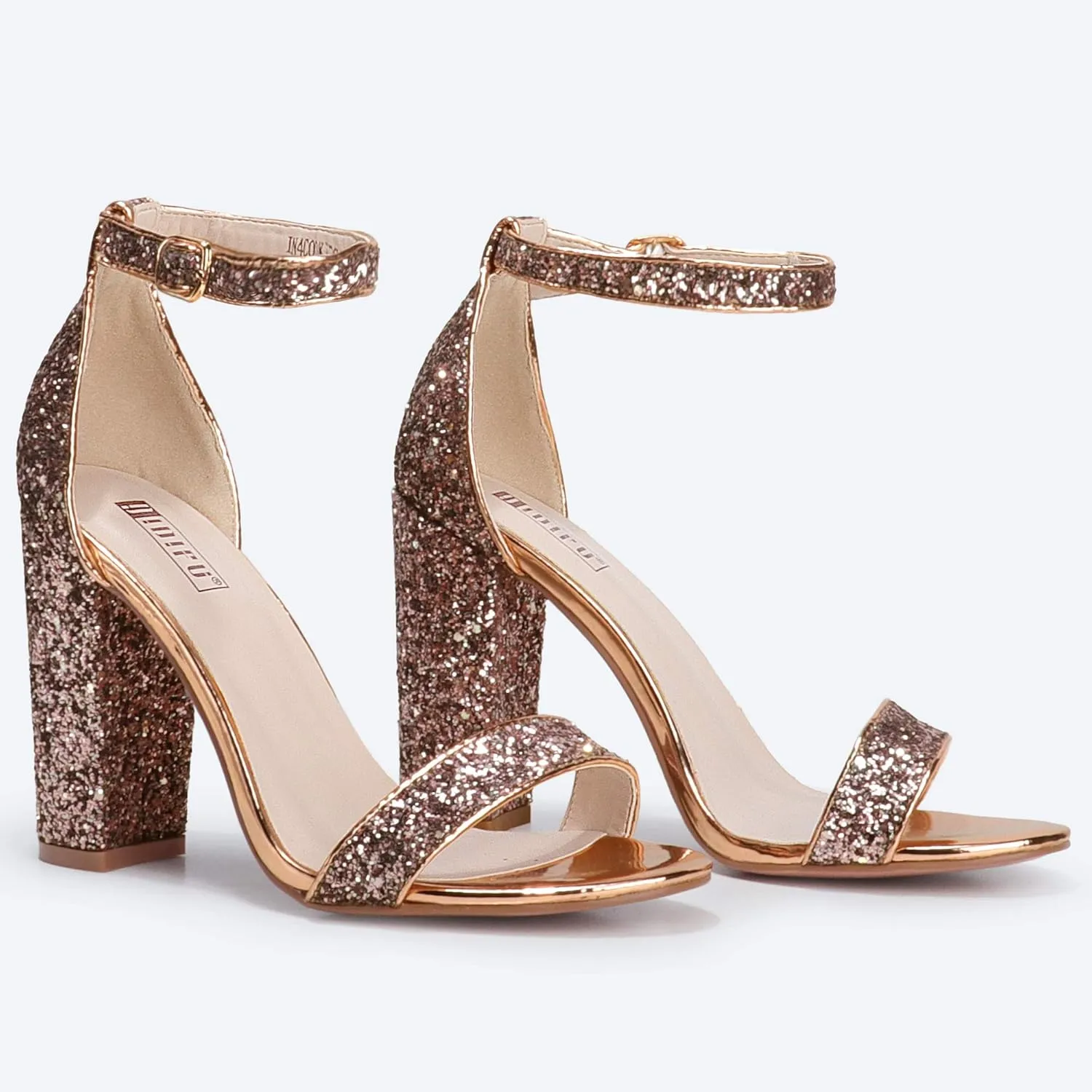IDIFU Women's IN4 Cookie-HI Chunky High Heel Sandals Open Toe Ankle Strap Wedding Bridal Prom Dress Shoes For Women Bride Bridesmaid