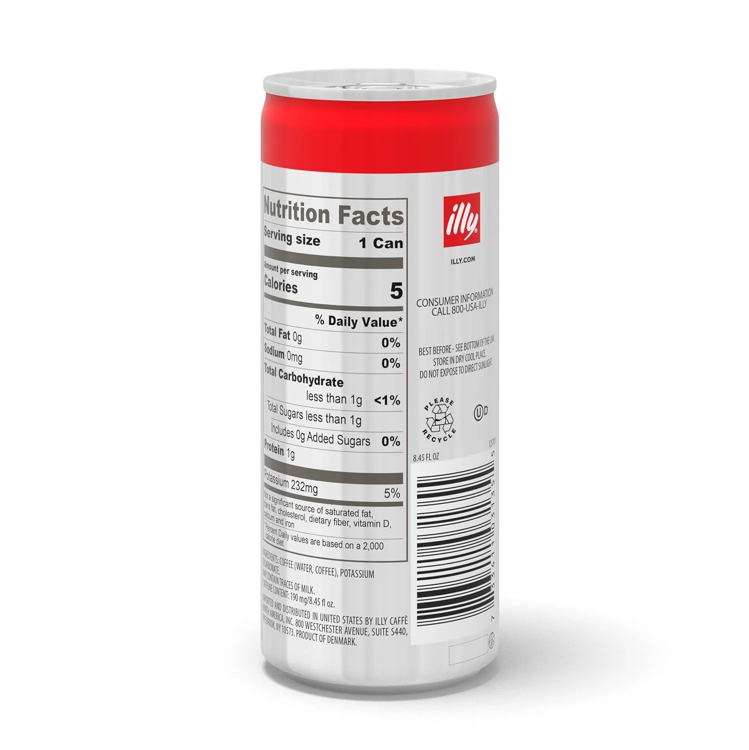 Illy Ready to Drink Coffee CLASSICO Cold Brew, Authentic Italian Coffee, Made with 100% Arabica Coffee, All-Natural, No Preservatives, 8.45 Fl Oz (Pack of 12)