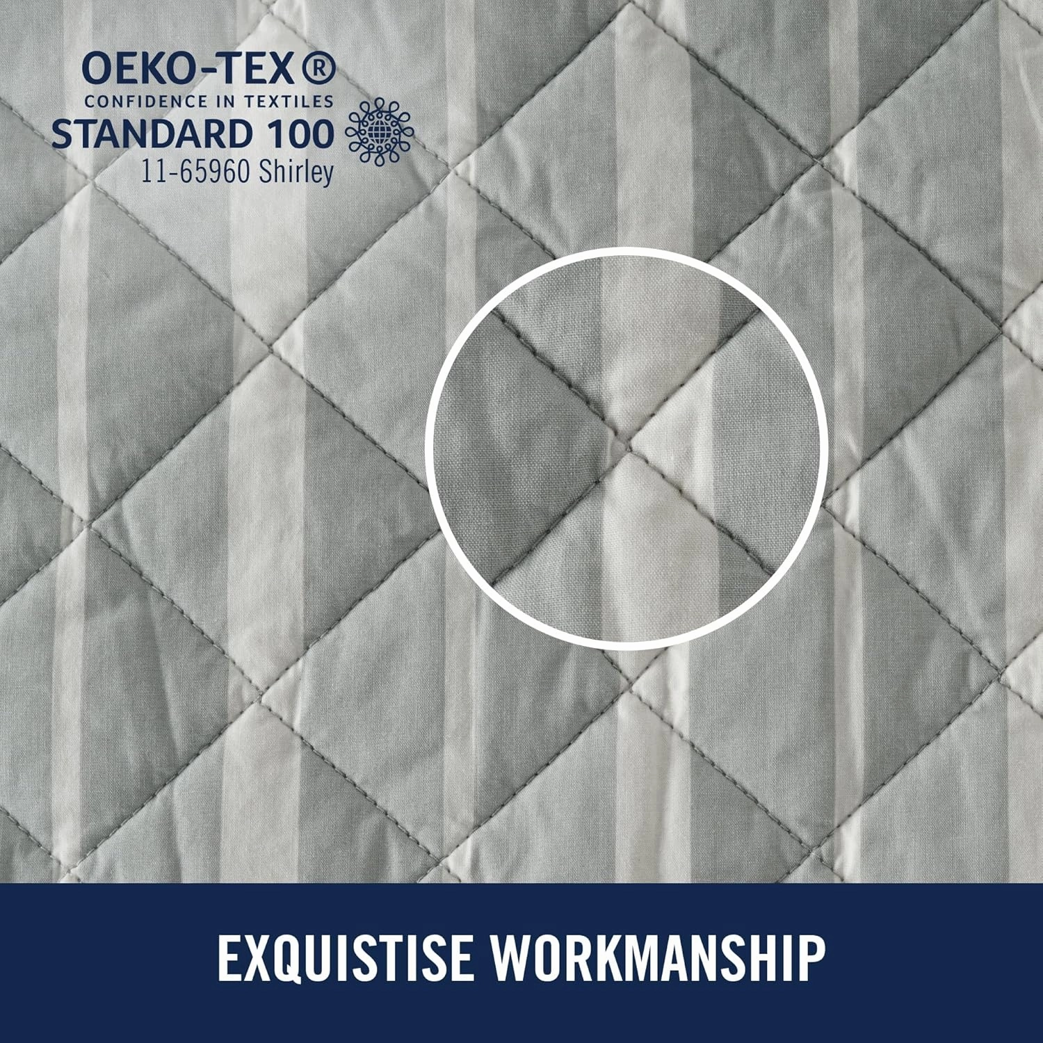 IZOD 100% Cotton Percale Pre-Washed Quilt Set, Ultra-Soft & Reversible Bedding, Twin Sheets Set, Wrinkle-Resistant 2-Pc Cotton Bedspread with Matching Shams, All-Season Comfort - Grey Stripe