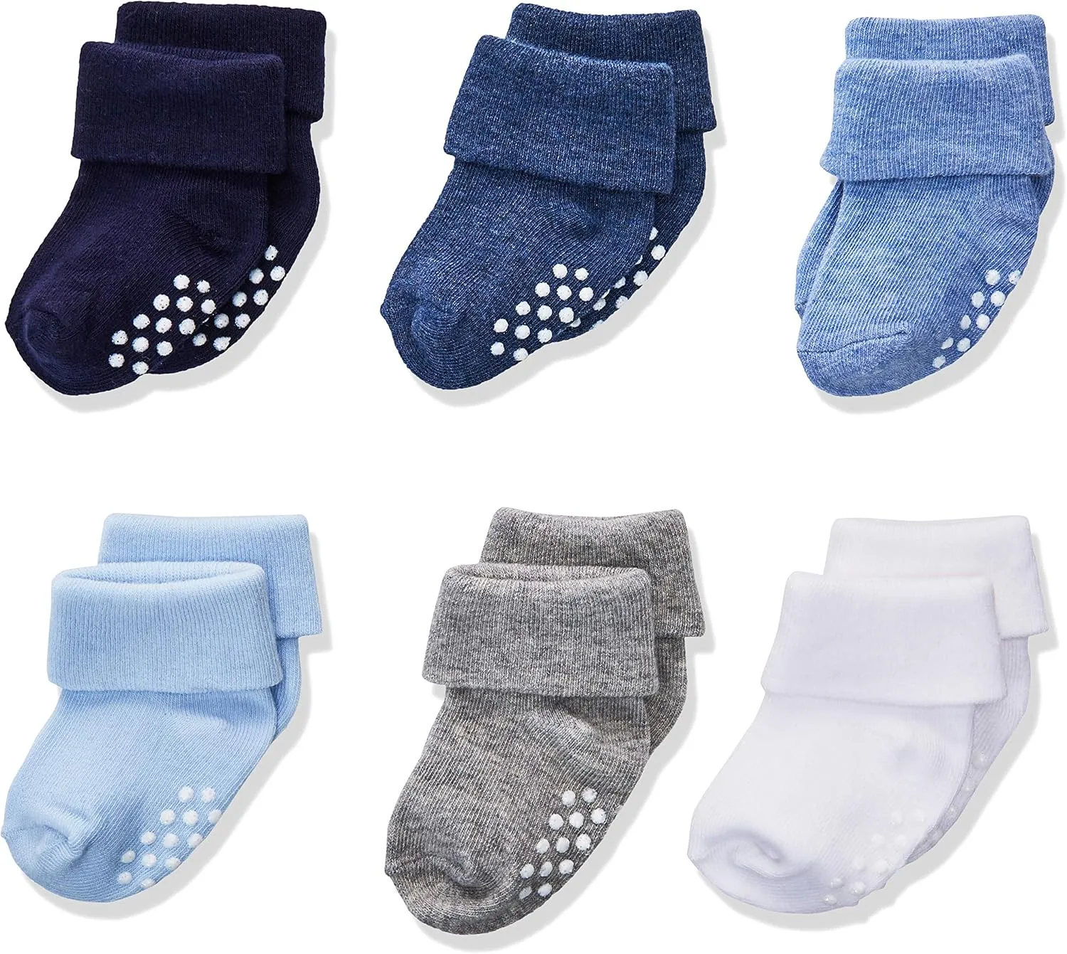 Jefferies Socks Baby Boys' Non-Skid Turn Cuff Socks 6 Pair Pack