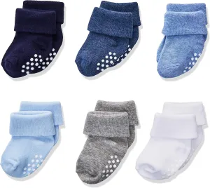 Jefferies Socks Baby Boys' Non-Skid Turn Cuff Socks 6 Pair Pack