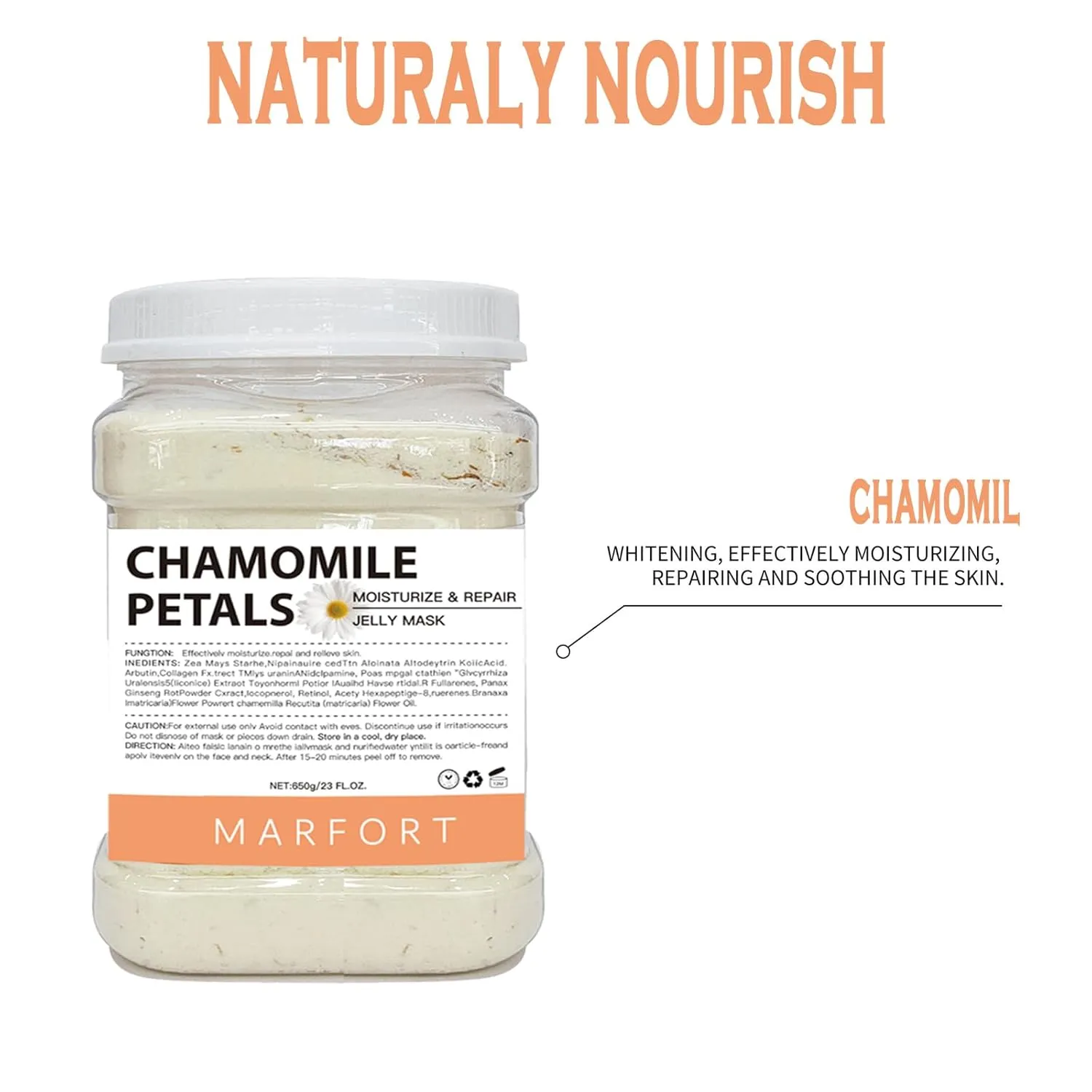 Jelly Mask for Facials Peel-Off Powder Hydrojelly Mask Peel Off Face Masks SkinCare Combination with Professional Skincare Spa Moisturizing & Hydrating 23 Fl Oz (Chamomile Petals)