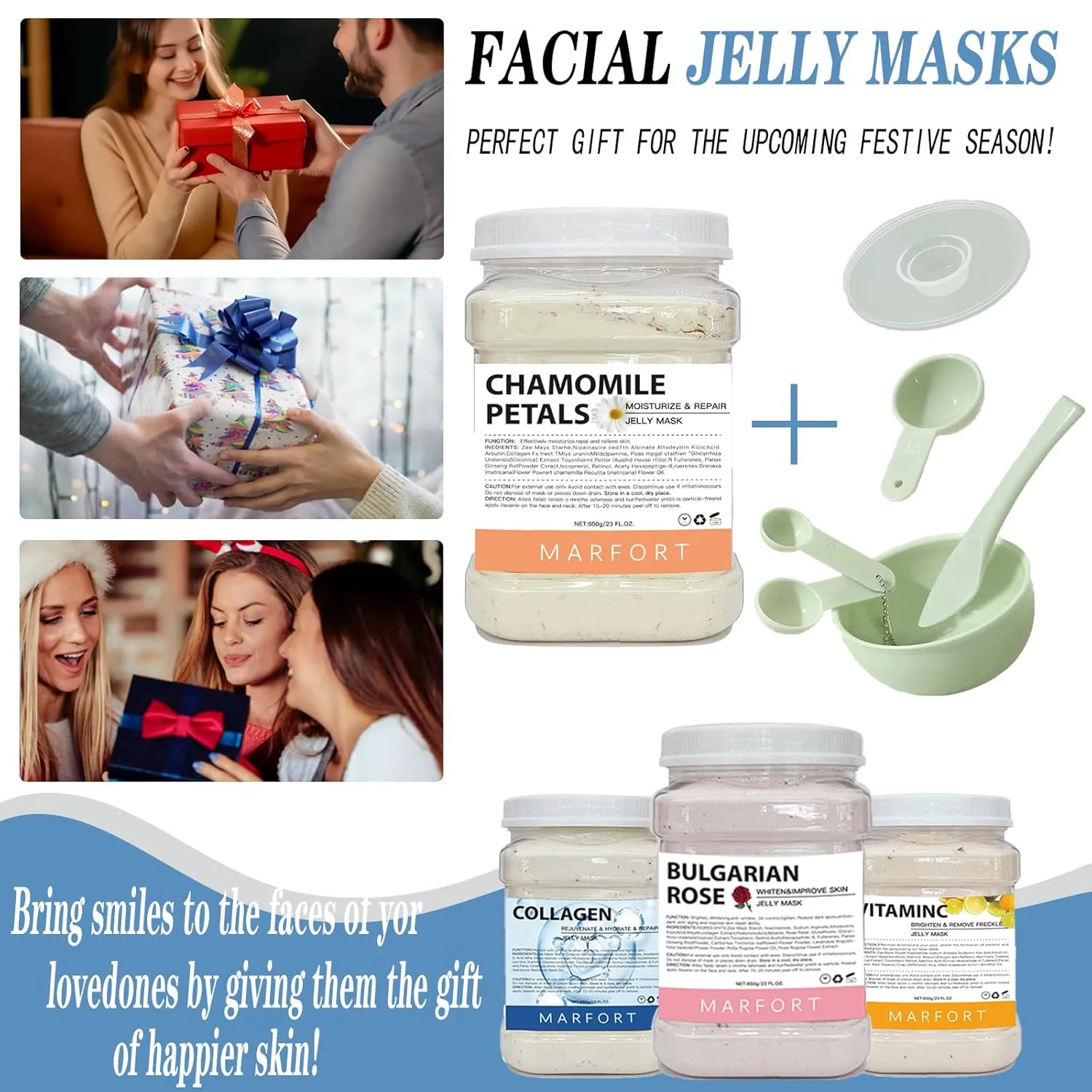 Jelly Mask for Facials Peel-Off Powder Hydrojelly Mask Peel Off Face Masks SkinCare Combination with Professional Skincare Spa Moisturizing & Hydrating 23 Fl Oz (Chamomile Petals)