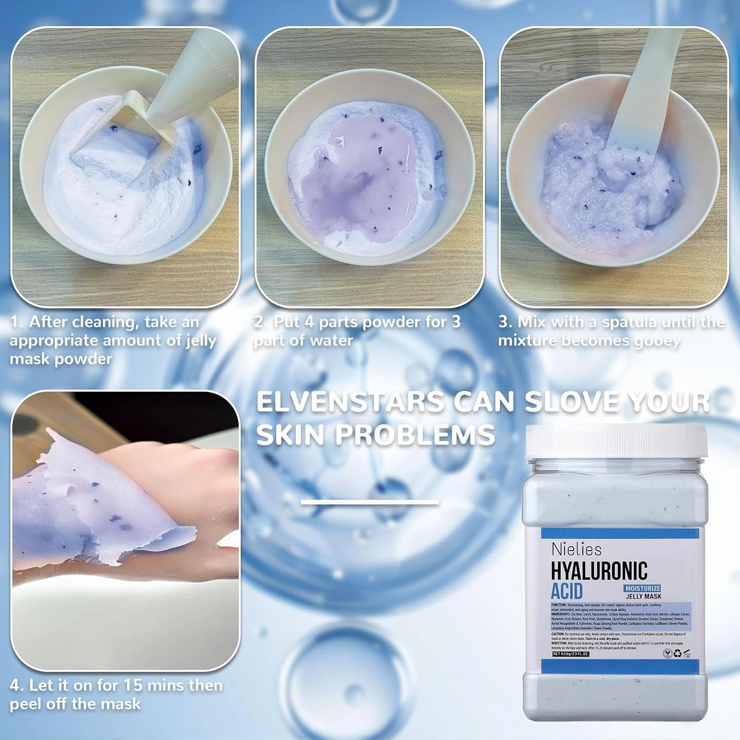 Jelly Face Mask for Facials - Hyaluronic Acid Hydrating Nourishing Jelly Mask | Vajacial Jelly Mask Powder | 23 Oz Jar