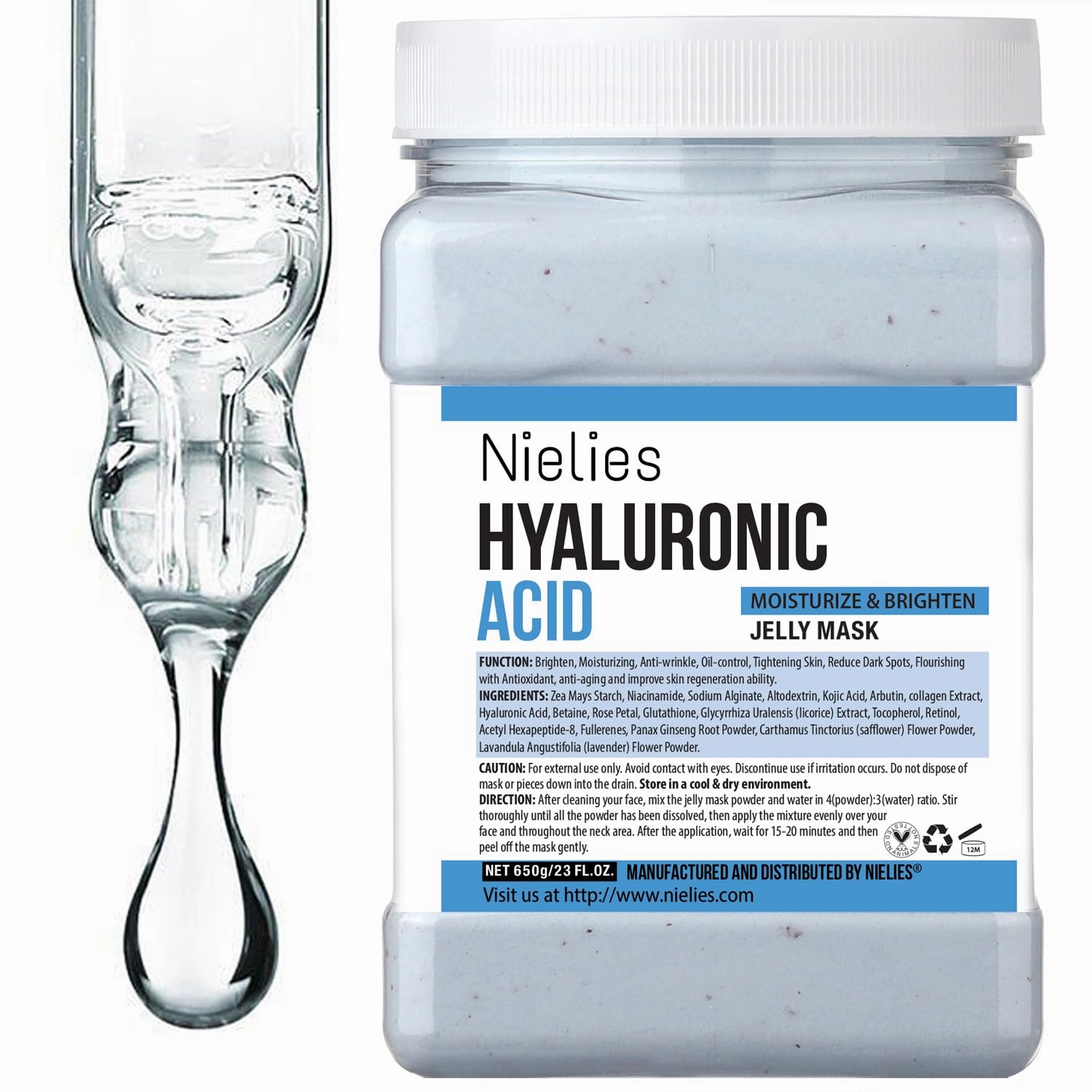 Jelly Face Mask for Facials - Hyaluronic Acid Hydrating Nourishing Jelly Mask | Vajacial Jelly Mask Powder | 23 Oz Jar