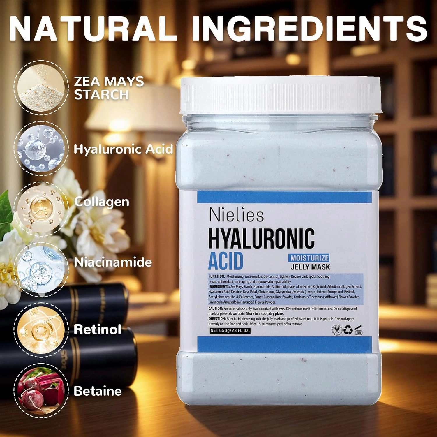 Jelly Face Mask for Facials - Hyaluronic Acid Hydrating Nourishing Jelly Mask | Vajacial Jelly Mask Powder | 23 Oz Jar