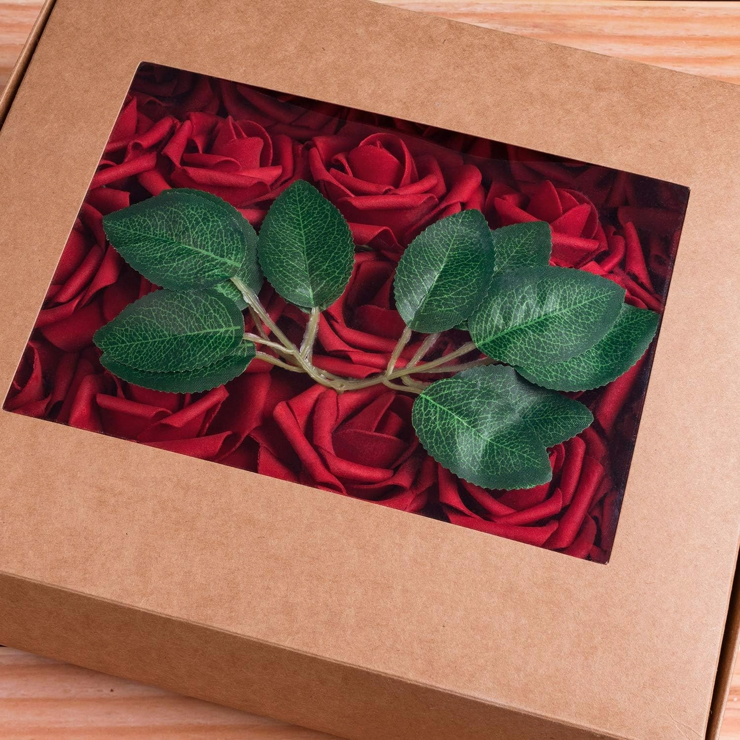 Jelofly Artificial Flowers Red Roses 50pcs Real Looking Fake Flowers Foam Roses w/Stem DIY Wedding Bouquets Centerpieces Baby Shower Party Home Decorations