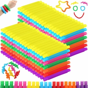 Jerify 500 Pcs Sensory Tubes Bulk Fidget Toys for Kids & Adults - Stress & Anxiety Relief - Autism & Children's Birthday Party & Preschool Classroom Educational Learning Toys