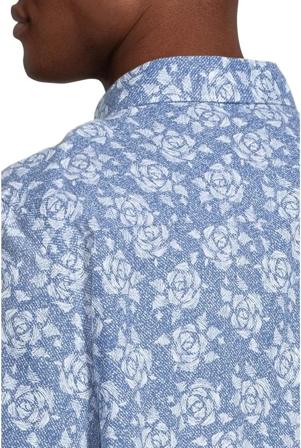 Johnston & Murphy Men's Short Sleeve Rose Print Linen Shirt