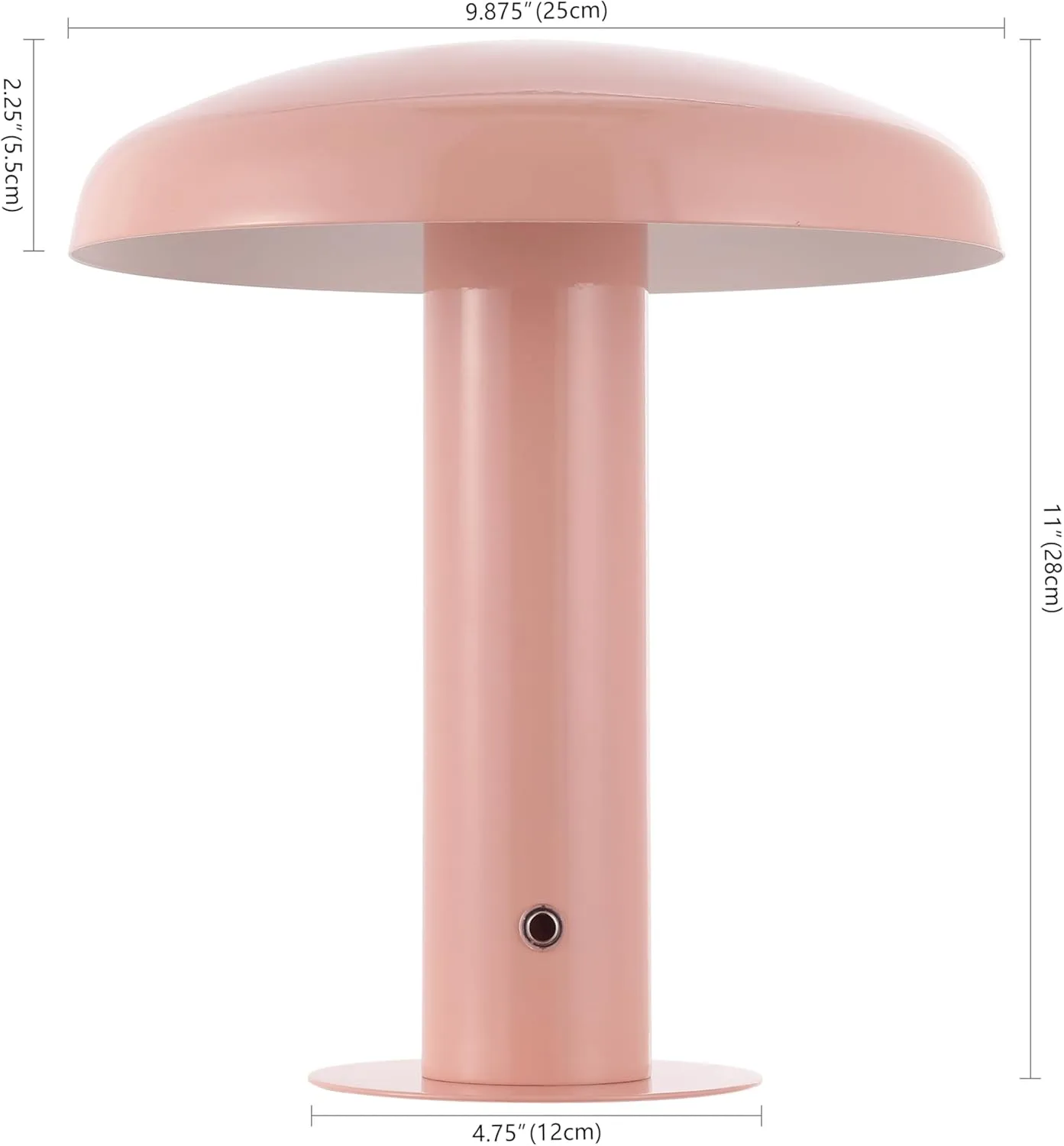 JONATHAN Y JYL7114E Suillius 11" Contemporary Bohemian Rechargeable/Cordless Iron Dimmable Integrated LED Mushroom Table Lamp, Pink, for Bar Console, Vanity
