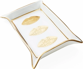 Jonathan Adler Lips Valet Trinket Tray, Gold