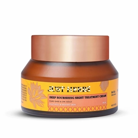 Jus("t Her"bs 24K Gold with Pure Ghee Deep Nourish Night Cream for Anti Ageing | Improve Skin Elasticity | Reduce Dullness | Non Sticky | Moisturiser for Men and Women 50ml
