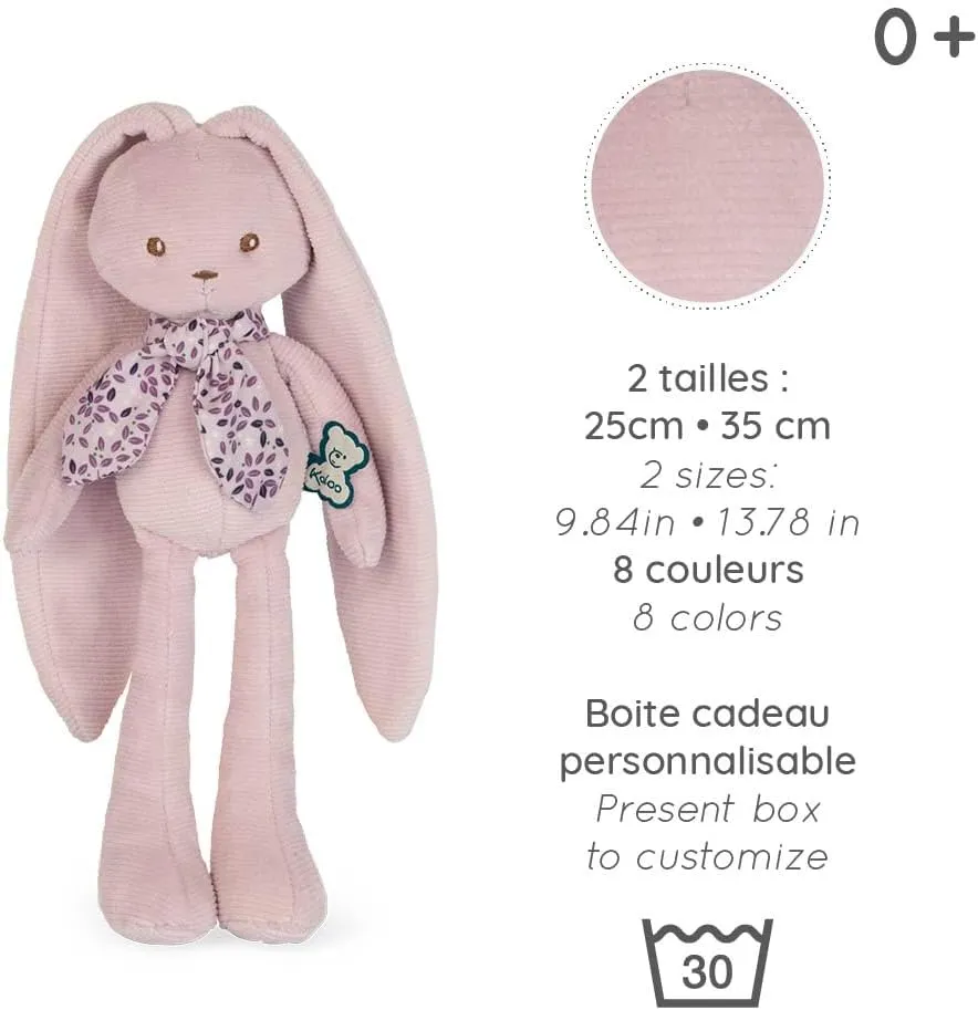 Kaloo Lapinoo My First Friend Corduroy Rabbit - Machine Washable - 10” Tall in Gift Box - Pink Ages 0  - K969940
