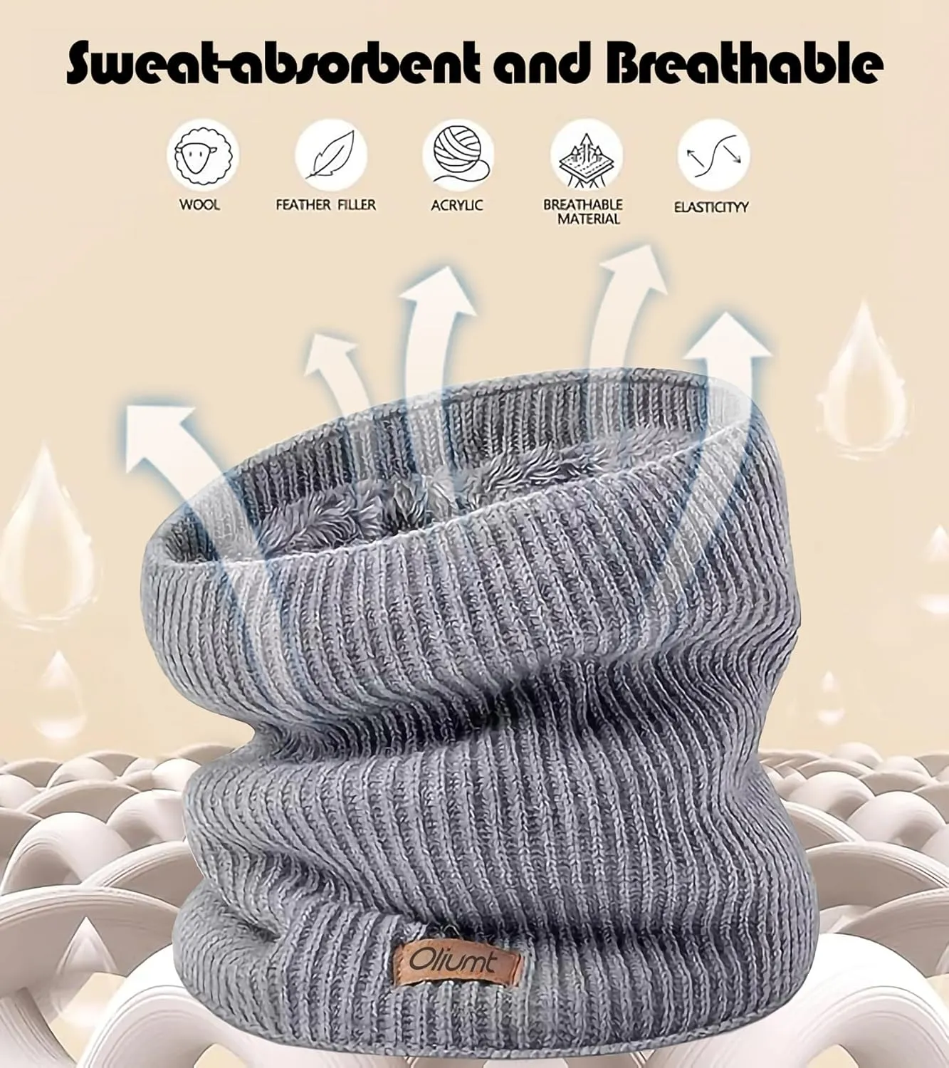 Kids Neck Warmer Winter Neck Gaiters Knitted Infinity Scarf for Boys Girls Fleece Lined Ski Mask for Cold Weather