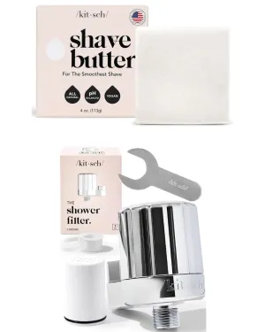 Kitsch Smooth Shave Butter & Shower Head Filter for Hard Water
