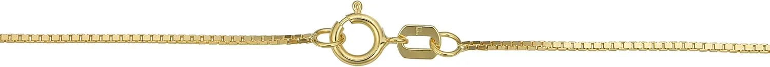 Kooljewelry 10k Yellow Gold or White Gold 0.7 mm THIN Box Chain Necklace for Women (16, 18, 20, 22, 24 or 30 inch)