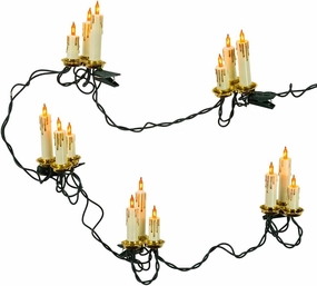 Kurt Adler 15-Light Triple Candle Light Set with Ivory Candle Shaft