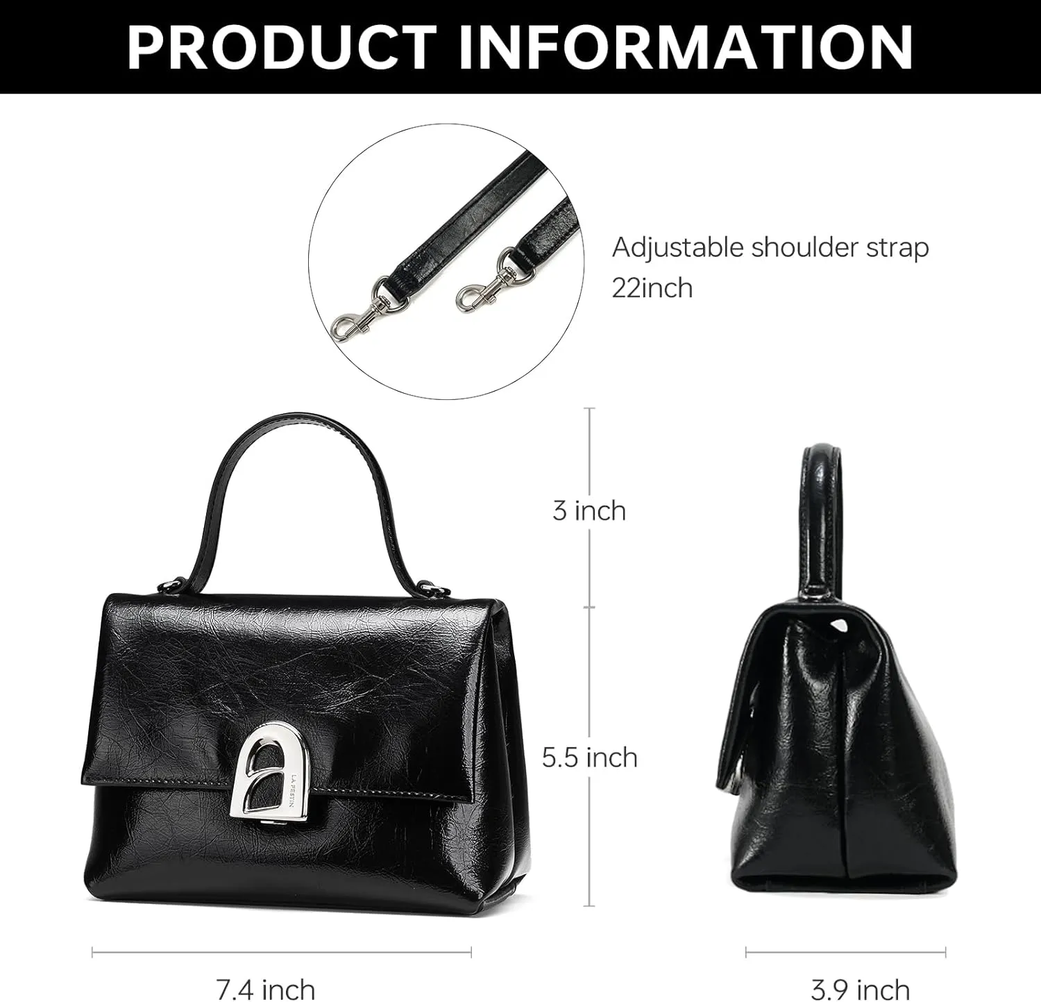 LA FESTIN Leather Small Handbag for Women, Mini Crossbody Purse & Shoulder Bag