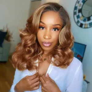 Lady Miranda Loose Wave Wig Nature Curly Synthetic Heat Resistant Weave Full Wigs for Women (1B30#)