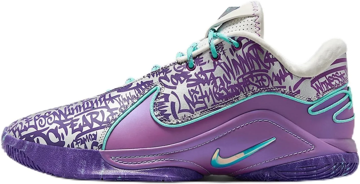 Lebron XXII “Mogul” Basketball Shoes (HV8454-001, Soft Pearl/Vivid Purple/Court Purple/Hyper Turquoise)