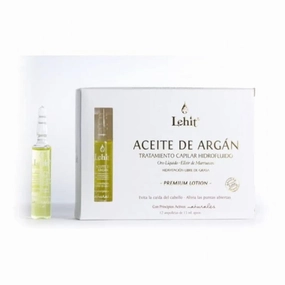 Lehit Aceite Argan en Ampollas Tratamiento Capilar Hidrofluido Oro Liquido Elixir Marruecos Hidratacion Libre Grasa | Oil Free Sensation Restoration 12 Vials x 13ml