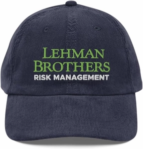 Lehman Brothers Risk Management Hat (Embroidered Vintage Corduroy Cap)