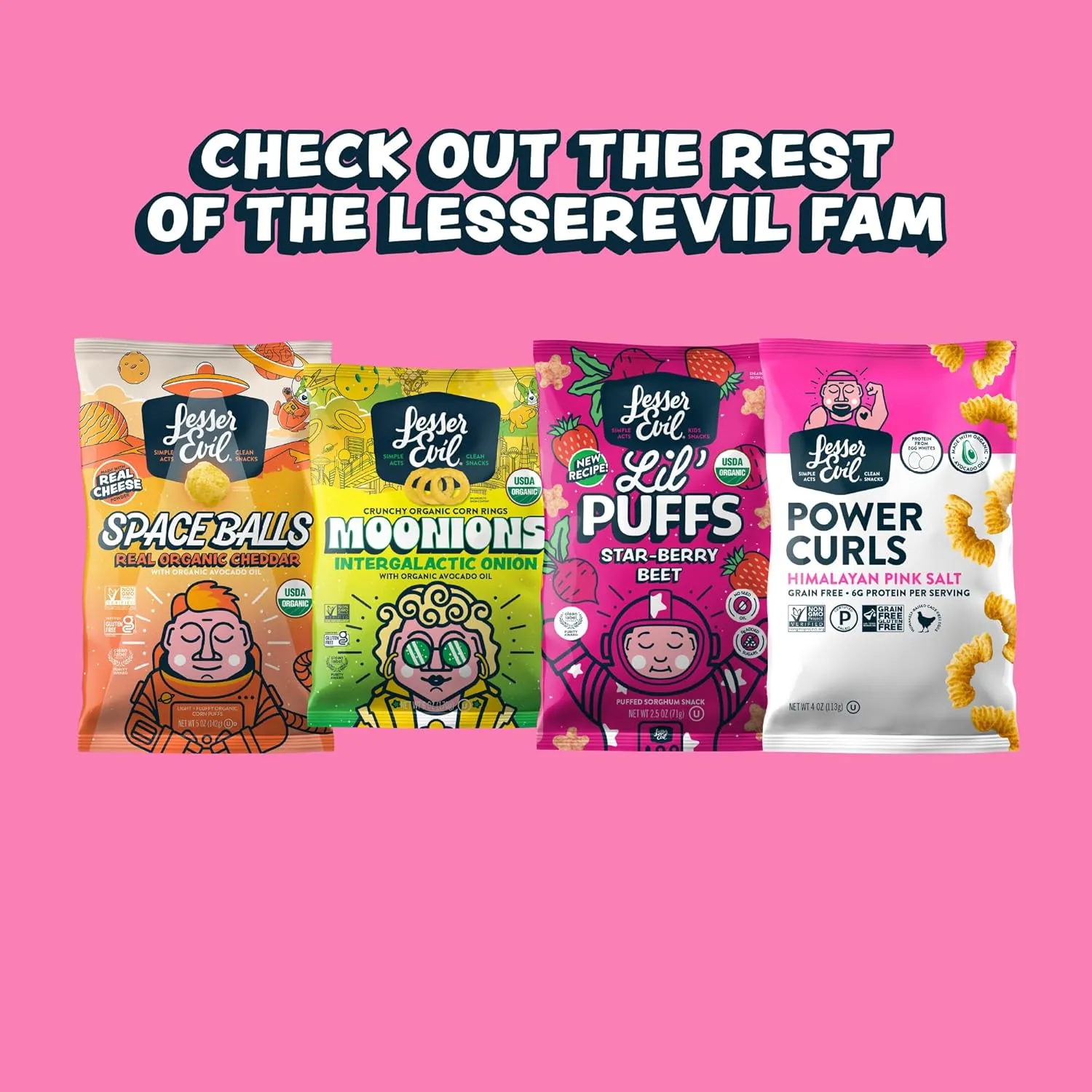 LesserEvil Himalayan Pink Salt Organic Popcorn, Premium Quality, Minimally Processed, No Vegetable Oil, 0.46 Oz, Pack of 24