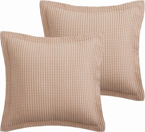 Levtex Home - Mills Waffle - Euro Sham (Set of Two) - Rose - Sham Size (26 x 26in.), No Insert