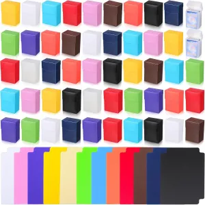 Leyndo TCG Cards Deck Boxes, Large Capacity with Dividers, Fits 80  Cards Collectible Trading Games Storage Organizer Cases, Colorful(50 Pack)