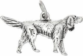 LGU Sterling Silver Oxidized 3D Irish Setter Dog Charm