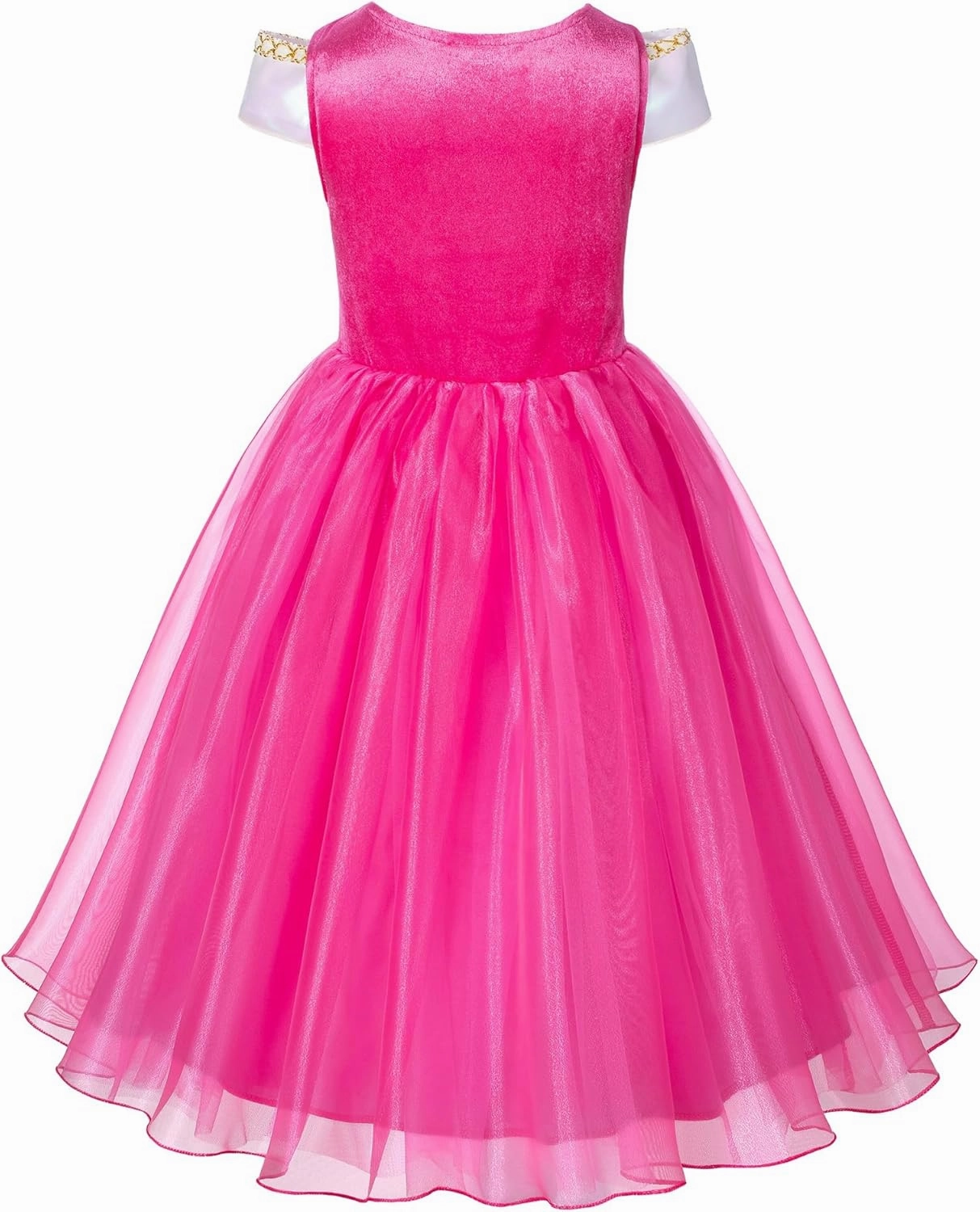 Light Up Princess Aurora Costume for Girls Dress Up - LED Light-Up SIeeping Beauty Dress with Accessories