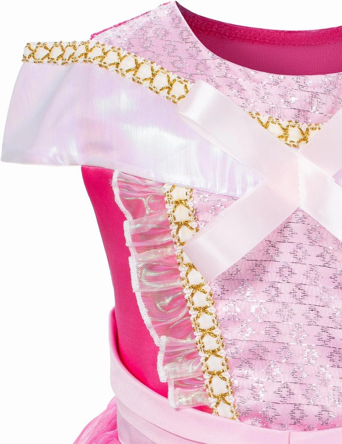 Light Up Princess Aurora Costume for Girls Dress Up - LED Light-Up SIeeping Beauty Dress with Accessories