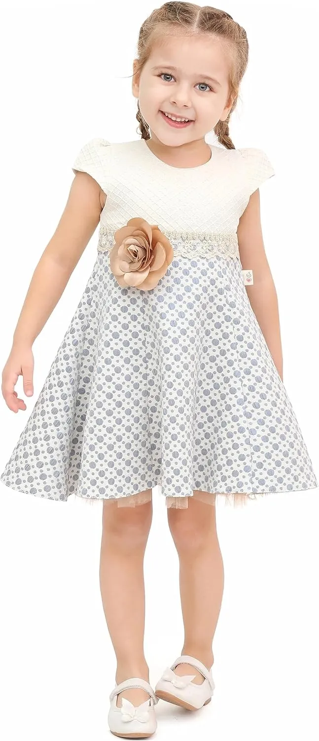 Lilax Little Girls' Sparkle Polka Dot Twirl Dress