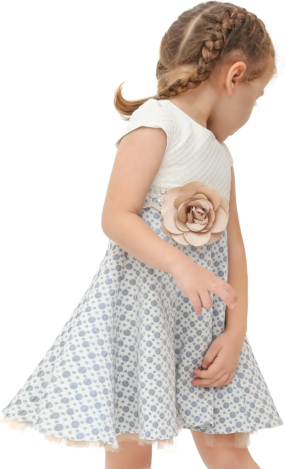 Lilax Little Girls' Sparkle Polka Dot Twirl Dress