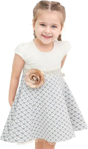 Lilax Little Girls' Sparkle Polka Dot Twirl Dress