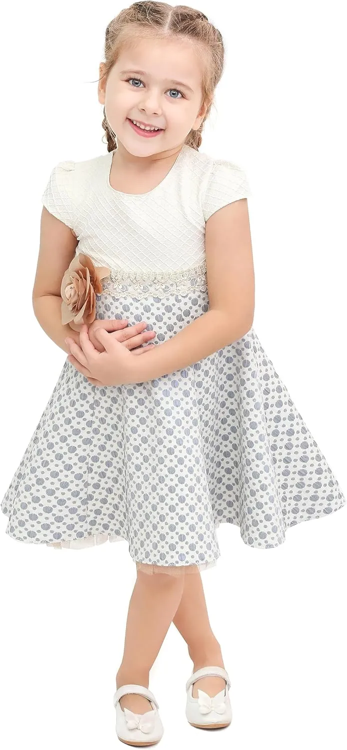 Lilax Little Girls' Sparkle Polka Dot Twirl Dress
