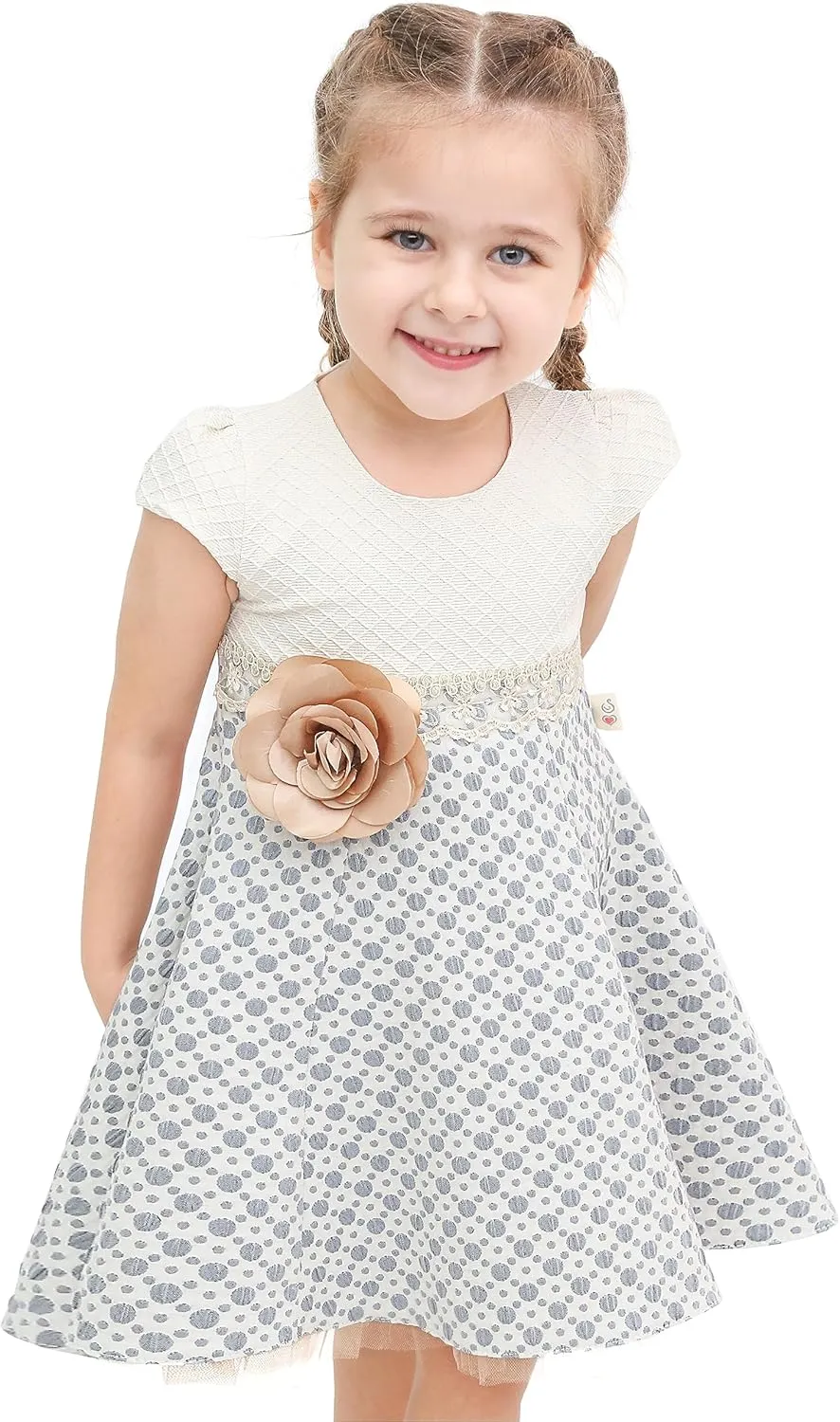Lilax Little Girls' Sparkle Polka Dot Twirl Dress